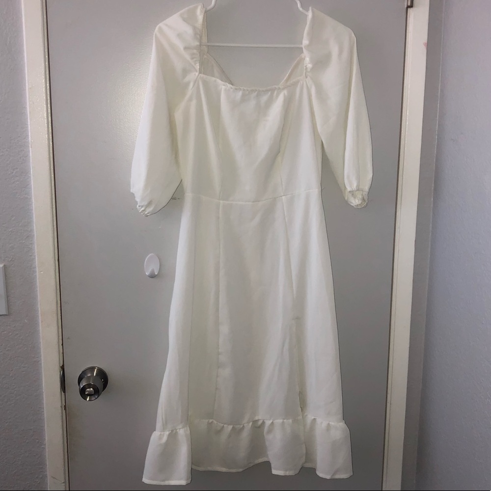 Ladies White Midi Dress